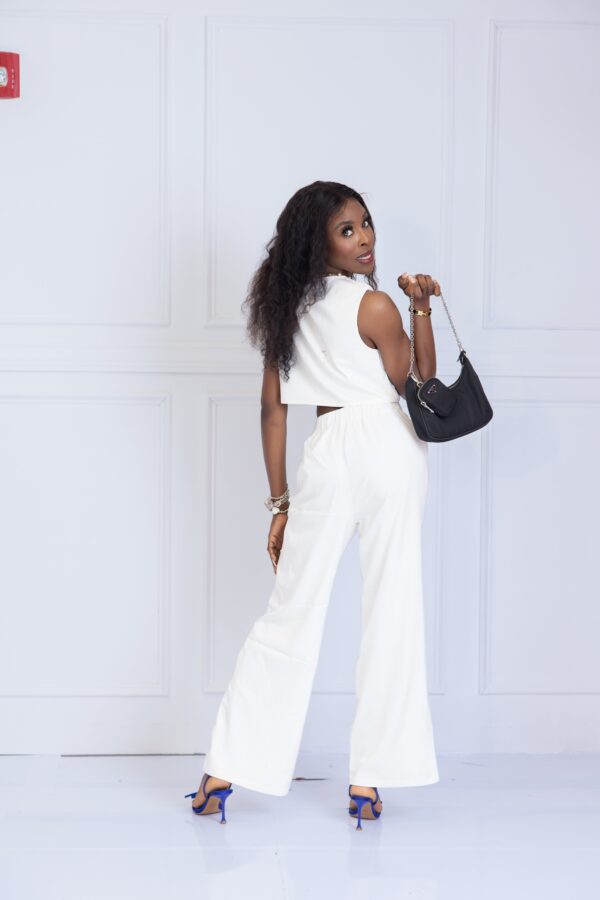 Ariana Timeless Disposition White Wide-Leg Two-Piece SET - Image 4